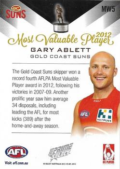 2013 Select Prime AFL - Medals #MW5 Gary Ablett Back